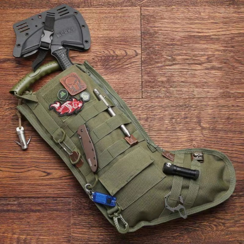 Tactical Christmas Gift Socks Outdoor Sports Pendant Fan Bag Accessories Storage Bag Christmas Stocking